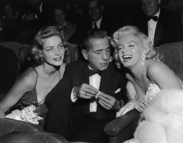 Lauren Bacall, Humphrey Bogart and Marilyn Monroe